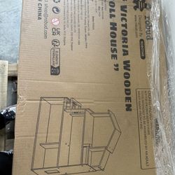 Wooden Dollhouse Playset,