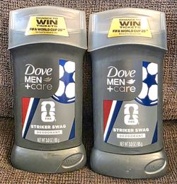 (2) Dove Men+Care Deodorant Stick for 72H Protection Striker Swag Neutralizes Odor, 3.0 oz