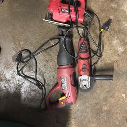 Jig Saw, Reciprocating Saw, And Angle Grinder