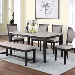 Dining Table Set With Chairs And Bench 