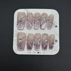 Press On Nails Handmade Size M Reusable