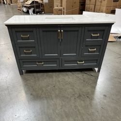 61” Bathroom Vanity In Charcoal Blue 
