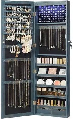 Over The Door Rustic Blue Jewelry Box