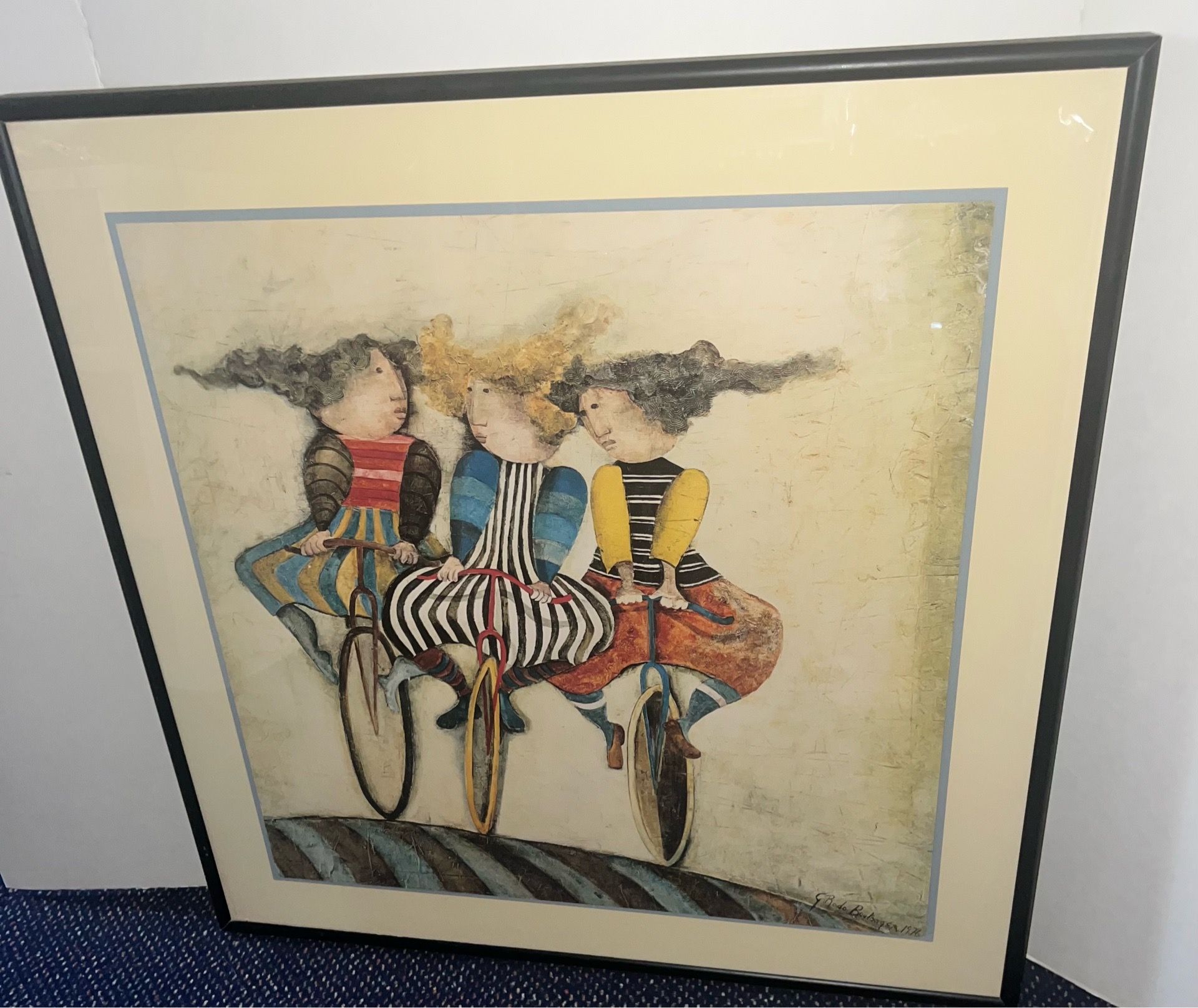 Graciela Rodo Boulanger ~ Holiday on Wheels ~ Rare Framed Lithograph 27 1/4” x 27 1/4”