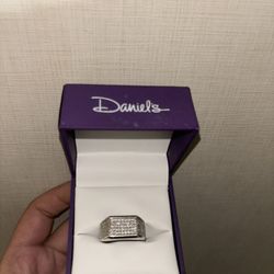 Men’s Sterling Silver Diamond Ring  