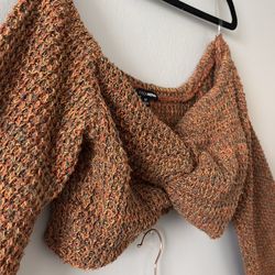 Orange Knit Skirt Set (M)