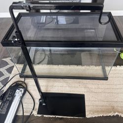 Reptile Enclosure With UVB Light, And LED light Stand. 