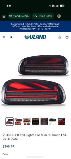 Vland taillights for a mini clubman 2015-2023