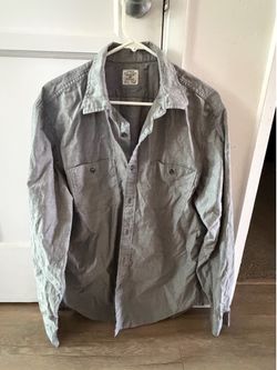 J.Crew grey button up work shirt Size L