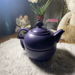 Chantal Violet Ceramic Stoneware Brewing Teapot  & Cup Tea Pot Teapot EUC