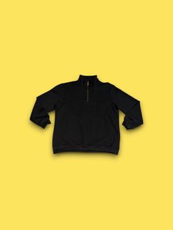 CANGHPGIN Black Knit Pullover High Neck Geometric Sweatshirt Pockets Men's XL