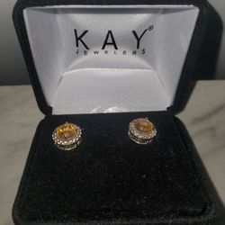 Kay Jewelers Citrine Diamond Earrings