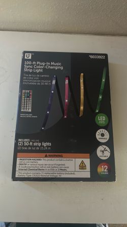100Ft Plug-in Music sync color changing led light strips