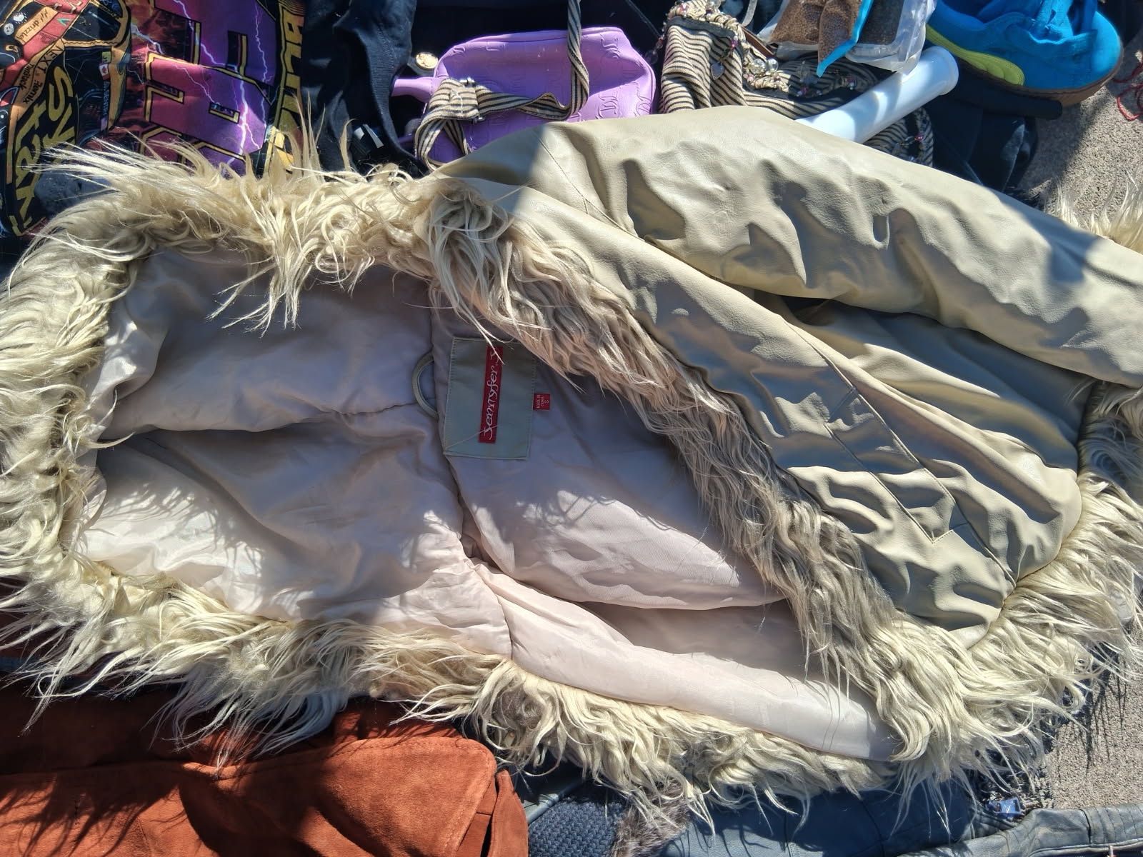 Jennifer 5 White Leather Coat With Fur