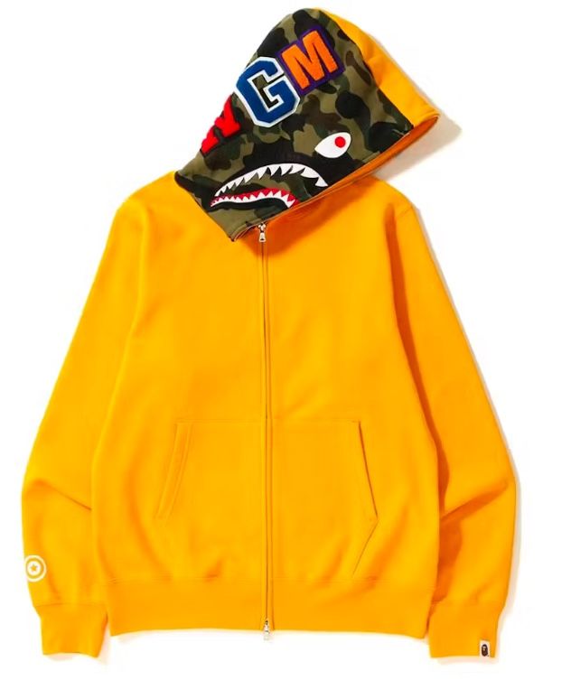 Yellow Bape hoodie zip up