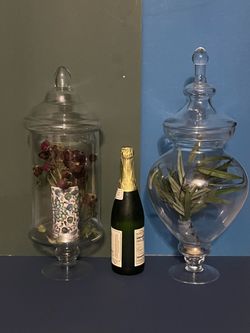 Apothecary jars (20” handblown pair)