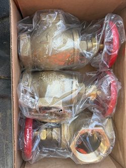 Brass Angle Valves with Red Handles – Set