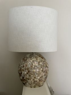 Brown Mosaic Side Table Lamp Beautiful Abalone Shell