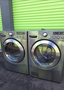 LG Front-Load Washer and Dryer Set Stainless Steel