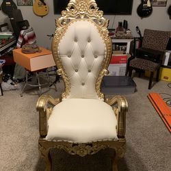 Premium Wood and Upholstered Throne - Tall / Full Size - Beautiful!