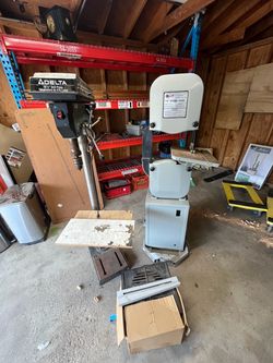 14-Inch Band Saw Floor Standing and delta drill press