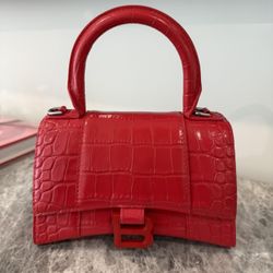 Balenciaga Hourglass XS croc Leather Tote