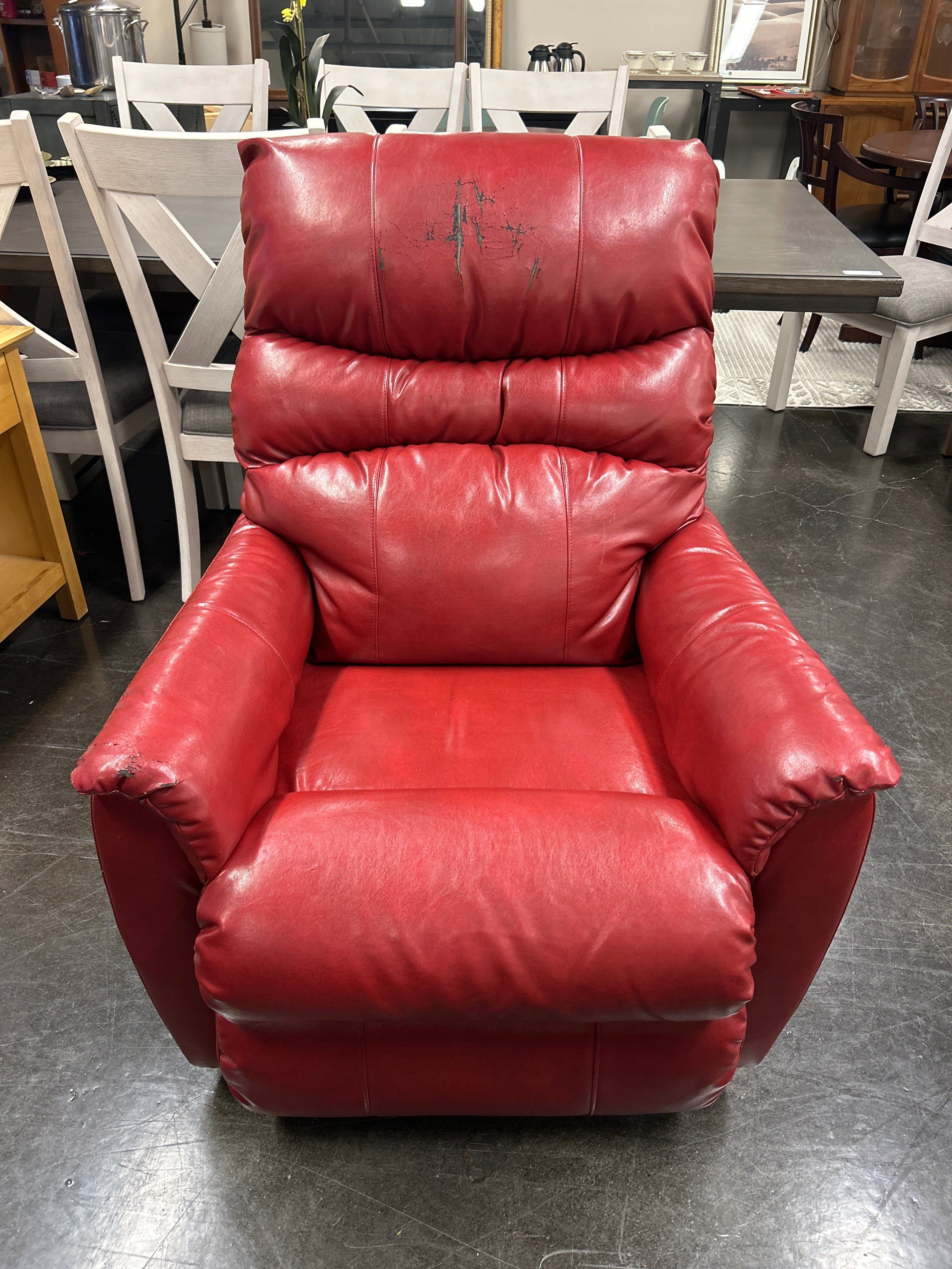 Red Leather LaZboy Armchair