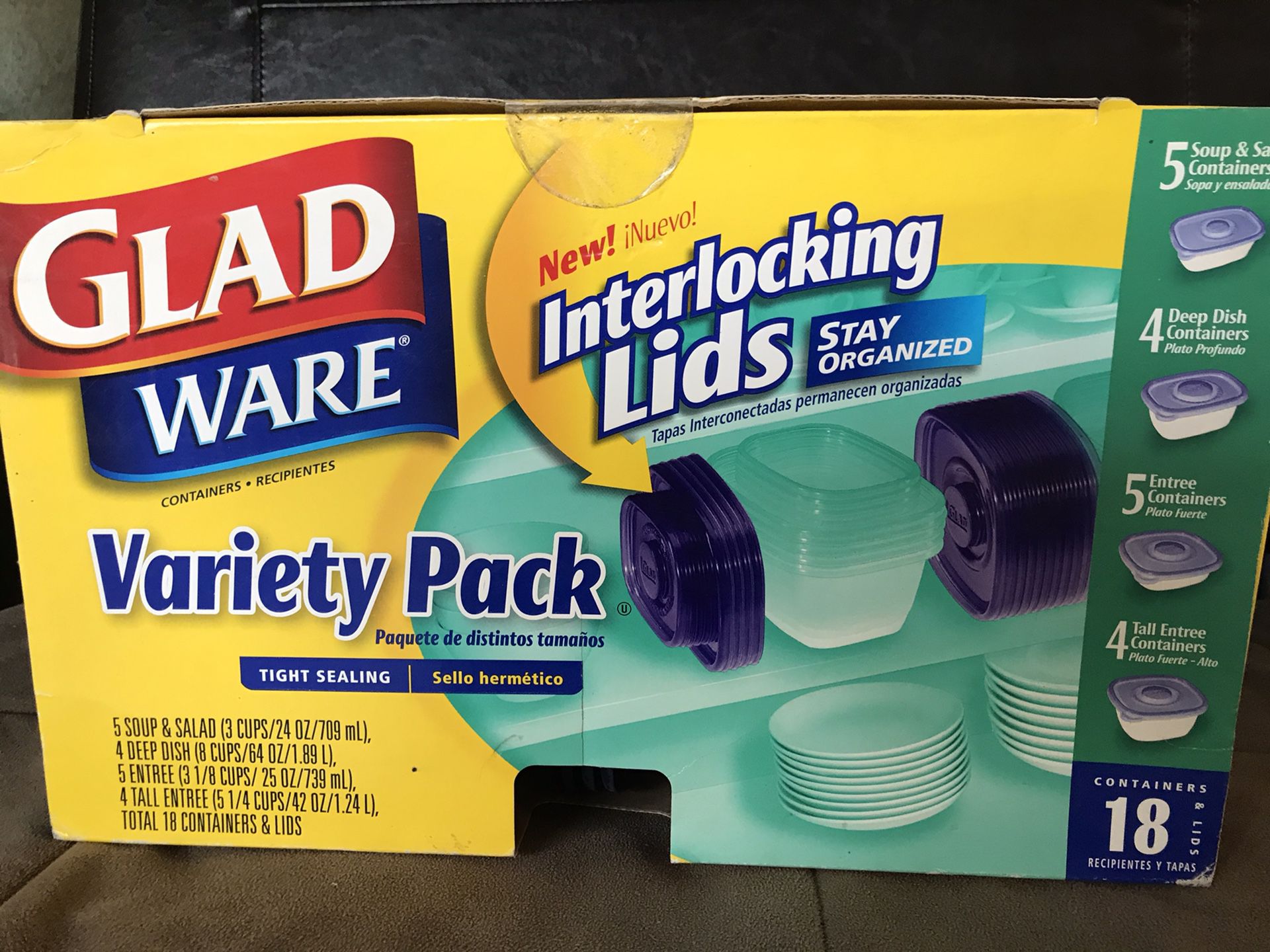 Glad Ware 18 pcs Variety Pack Tight Sealing Containers