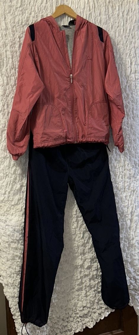 Vintage Head Wind Suit, Fully Lined, Hooded, Pockets, Size: Medium