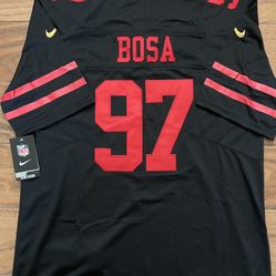 49ers bosa Black Jersey Men’s Medium Super Bowl Logo 