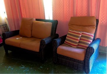 Wicker Sofa and Armchair Set