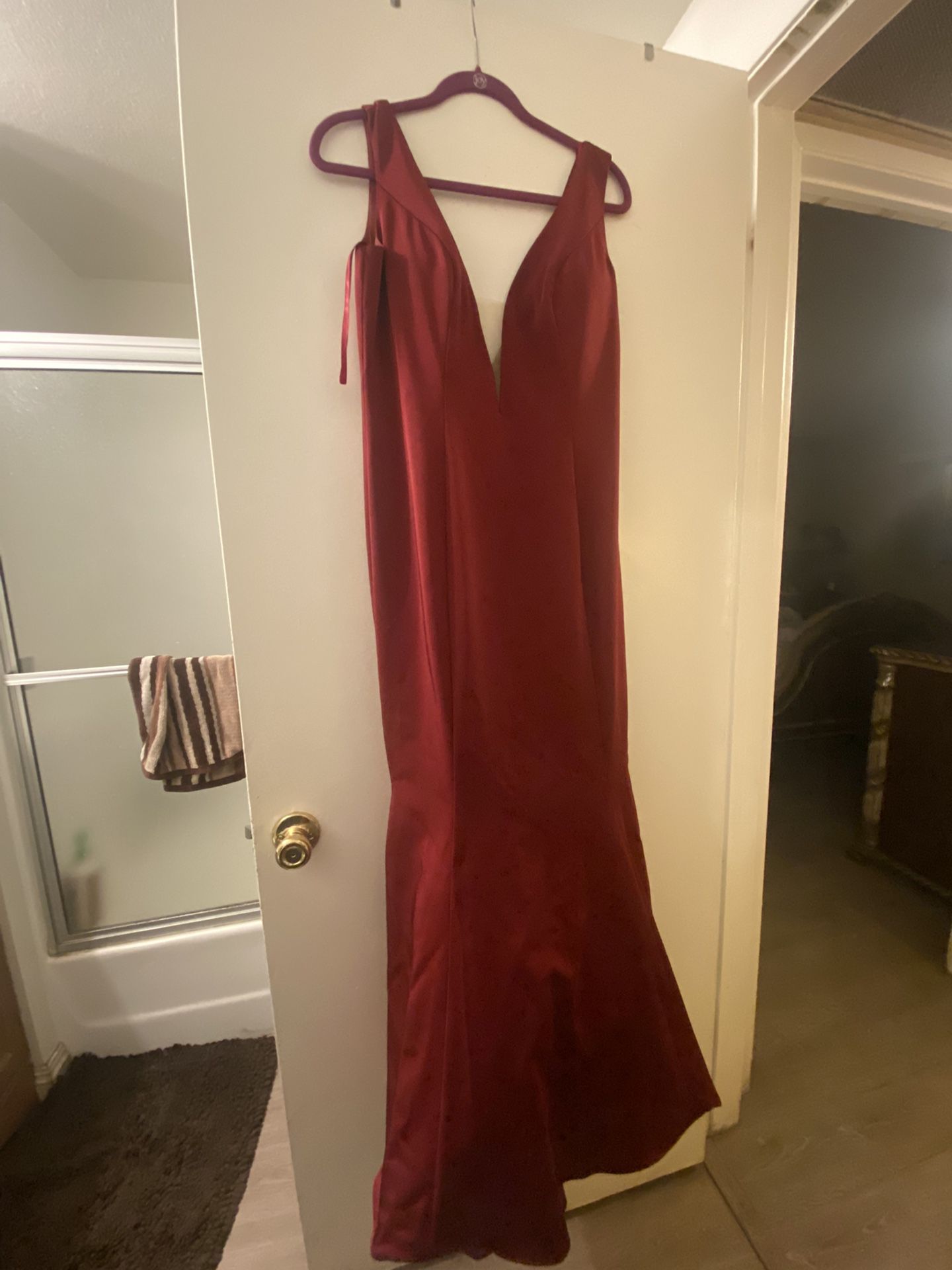 Burgundy Prom Dress Size 16