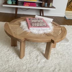 Wooden rattan coffee table 