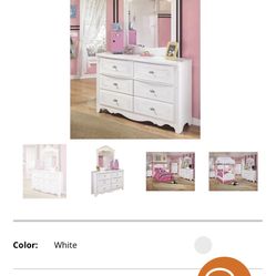 Ashley’s white Dresser And Night Stand