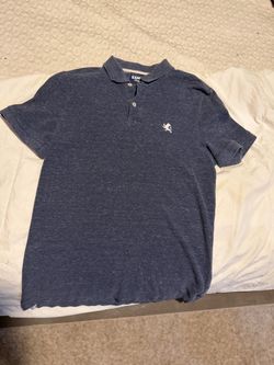 Express Men's Heather Navy Polo Shirt