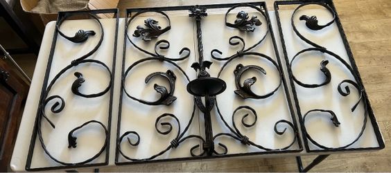 3 PCS Pottery Barn Decorative Wrought Iron Scroll Panel