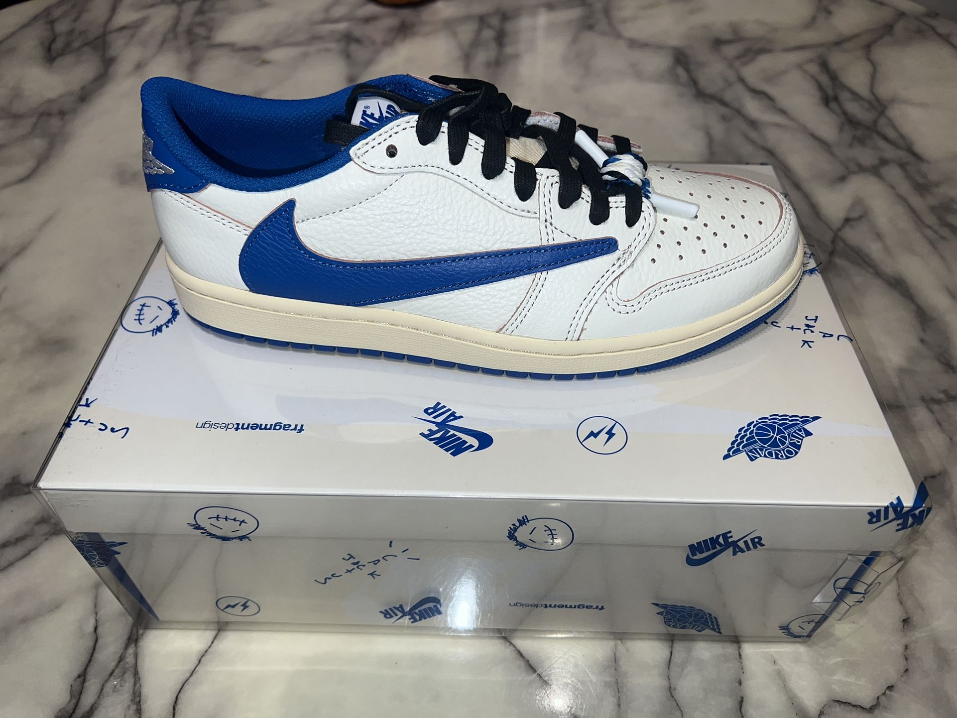 Travis Scott x Fragment Jordan 1 Military Blue Low OG SP Size 8.5