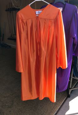 Orange graduation gown