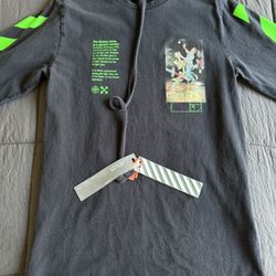 Off-White Virgil Abloh, Size L, Black, Pascal Painting Long Sleeve Tee Oversized