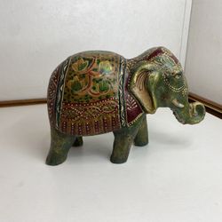 Elephant - Painted Resin - 9" long x 6" tall