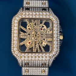 Moissanite 14.01 ctw Skeleton Watch 