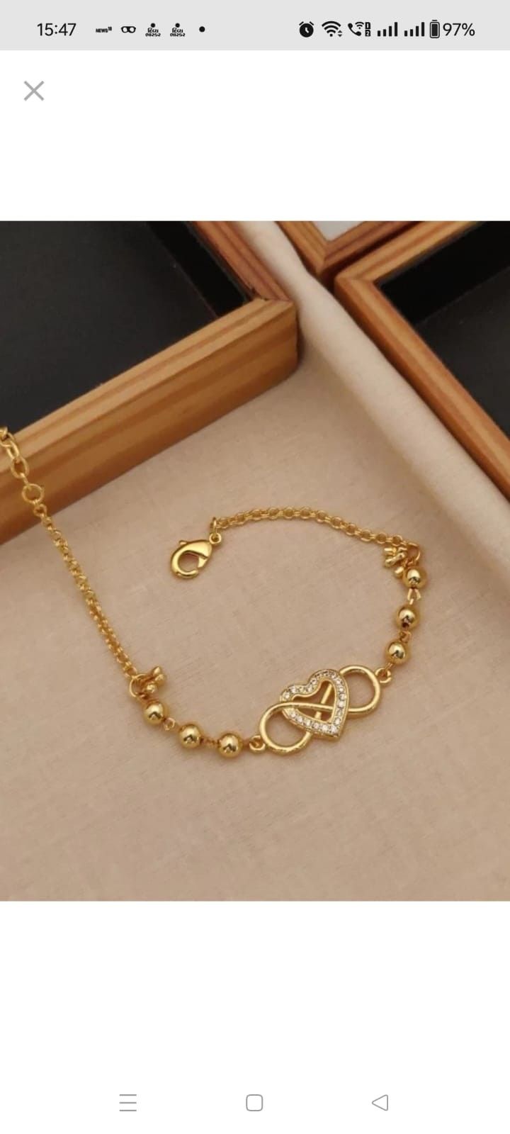 Gold Plated Heart Bracelet