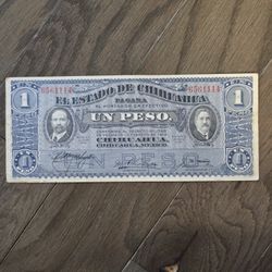 MEXICO 1 PESO P-S(contact info removed) Pcs Lot CHIHUAHUA REVOLUTION UNC BANK NOTE