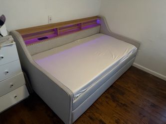 Trundle upholster twin bed