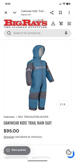 Oaki Kids' Trail Rain Suit one-piece waterproof outdoor coverall 5T