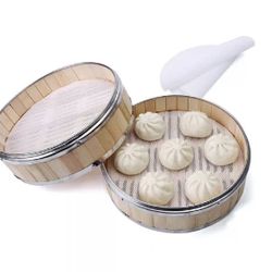 4 Pcs Reusable Round Silicone Steamer Liners Non-stick Silicone Steamer Mesh Mat