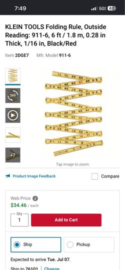 Klein tools folding ruler outside new