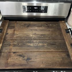 Rustic Wood Stove Top Cover 