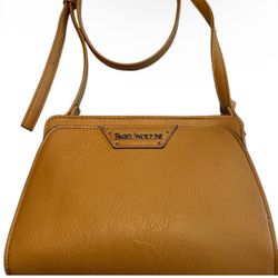 Enzo Angiolini Gold Multi-section Crossbody Bag Handbag  Purse Faux Leather