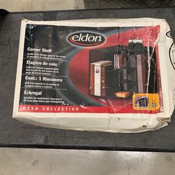 Metal & Mesh Corner Shelf For Few Books And Other Small Stuff